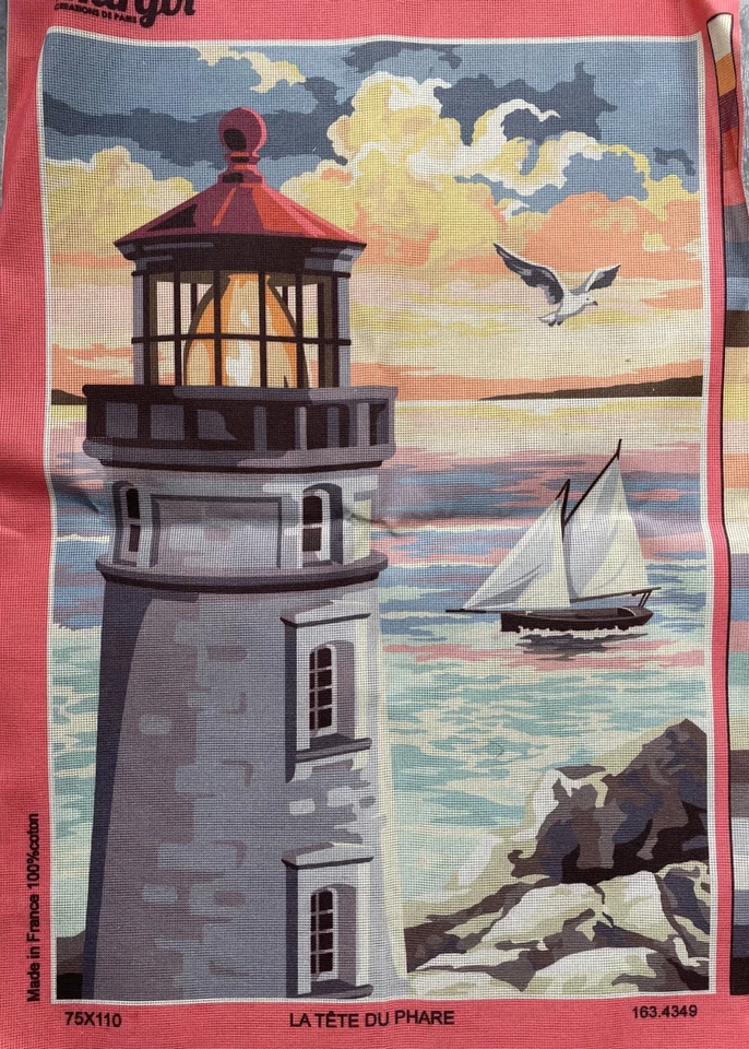 @@@***SUPERBE CANEVAS  DE MARQUE MARGOT 75X110CM - LA TETE DE PHARE**@@@ - Photo 1/1