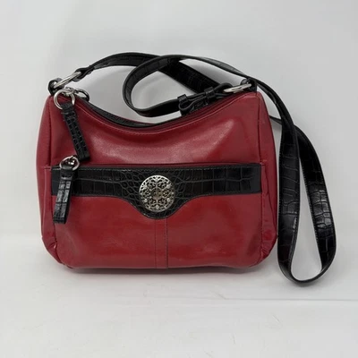 Giani Bernini Candy Apple Red & Black Crocodile Organizer Crossbody Bag - Image 1 of 4