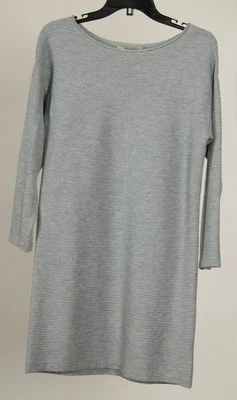 Vestido para mujer ASOS 6 gris recto pulóver tejido manga larga a rayas Foto 1 de 4