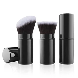 Falliny 2er-Pack einziehbarer Make-up-Pinsel, Reise Kabuki Foundation schwarz - Bild 1 von 6