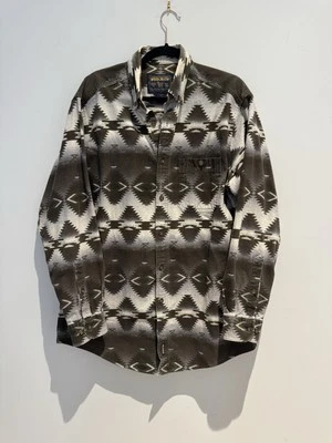 Woolrich Vintage Chamois Flannel Aztec Southwestern Brown Large Shirt Shack - Image 1 of 4