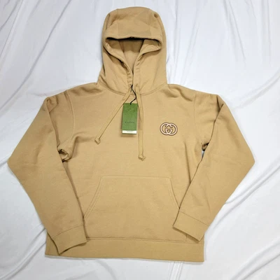 Nuevo GUCCI Algodón Jersey GG SUDADERA CON CAPUCHA Suéter Para Hombre PEQUEÑO S Marrón Camel HECHO EN ITALIA Foto 1 de 4