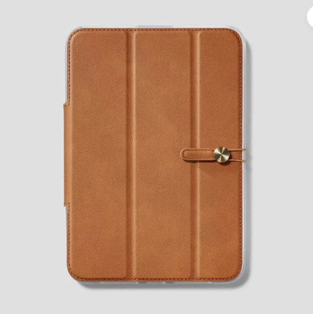 Funda de cuero sintético tipo folio para Apple iPad Mini 6 - marrón apogeo Foto 1 de 4