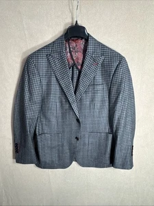 Coppley Gio 43R Reda 1865 Super 130's Gray Black Gingham Sugar Skull Blazer - Bild 1 von 17