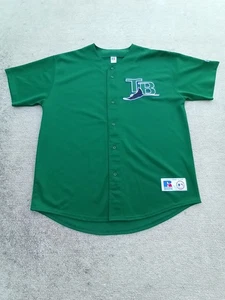 Maglia autentica vintage Tampa Bay Devil Rays MLB Russell Athletic taglia XL verde rara - Foto 1 di 9
