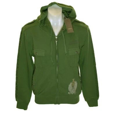 Nueva sudadera con capucha para hombre Christian Audigier con cremallera estrás pequeña mediana bordada Foto 1 de 2