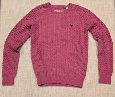 Vintage Jack Wills Women's Knitwear Pink Cable Knit Sweater Size US 6 UK 10 - Image 1 of 4