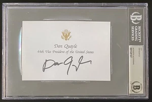 DAN QUAYLE 44TH VP OF USA SIGNED WHITE HOUSE NOTE CARD BECKETT AUTHENTIC AUTO - Picture 1 of 2