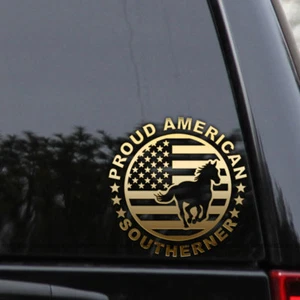 Southerner Horse Proud American Flag Vinyl Decal Sticker - Picture 1 of 2