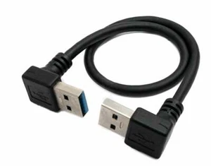 USB 3.0 Cable 30 CM Type A Plug To Plug Angle IN - Zdjęcie 1 z 4