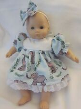 Bitty Baby doll clothes/16 inch/elephant print dress/hair bows