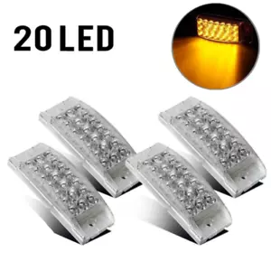 4X Rectangle Amber Trailer Side Marker Light Turn Signal Lamp Clear Lens Sealed - Foto 1 di 6