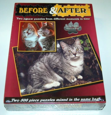 Before & After Grey Tabby Kitten to King 2 Puzzles 500 pieces each by TDC Games - Image 1 of 4