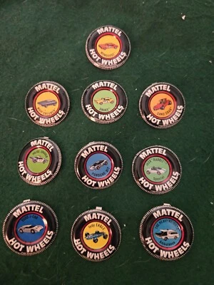 Insignia de hojalata vintage 10 Hot Wheels Mattel Original Redline BOTÓN Foto 1 de 4