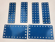 VINTAGE GILBERT ERECTOR SET 1964 Blue Flat Plate Parts Lot of 6-4 3X9 Hole 2 5X9