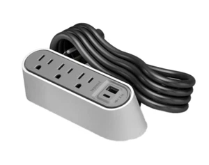 Legrand WSPC320WH Wiremold 3 AC Power Receptacles, USB-A, USB-C, 6ft Cord, White - Picture 1 of 6