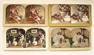 LOT 24 Stereoview Cards With Young Children, Great fun mix - Picture 1 of 6