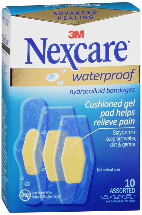 Vendajes hidrocoloides curativos avanzados Nexcare impermeables surtidos 10 EA Foto 1 de 1