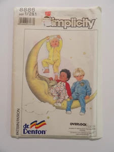 Simplicity 8886 Toddler's Sleeper w/Iron-On Transfer Size 1/2-1 Uncut Pattern - Picture 1 of 3
