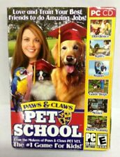 Paws & Claws Pet School Pc Cd Rom Software Rated E windows 2000 Xp Vista kids