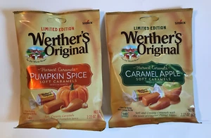 NEW~WERTHER'S ORIGINAL~SOFT HARVEST CARAMELS~CARAMEL APPLE & PUMPKIN SPICE LOT - Picture 1 of 6
