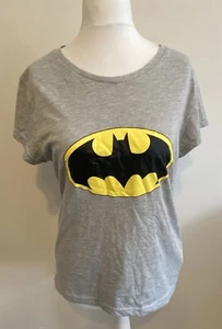 DC Comics Top Women’s UK 18 Grey Batman logo Short Sleeve Round Neck T-shirt - Picture 1 of 5