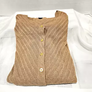 Dana Buchman Women's XL Gold Metallic Knit Cardigan – Sparkly, Button-Up - Picture 1 of 6