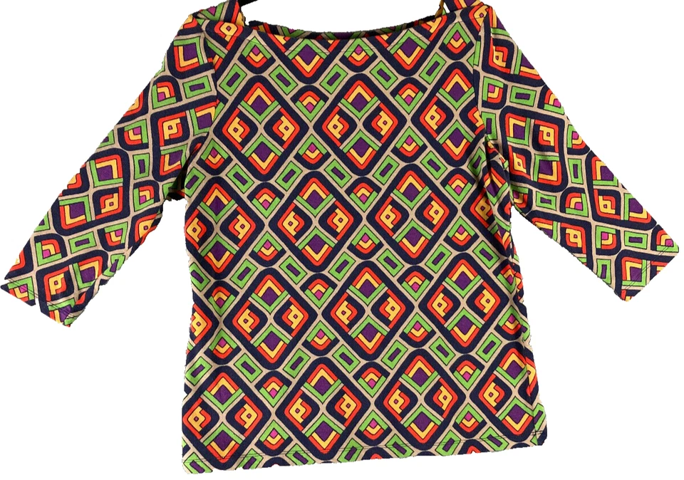 Blusa Talbot's Para Mujer Talla PM Verde Naranja Amarillo Púrpura Pullover Cuello Barco Foto 1 de 4