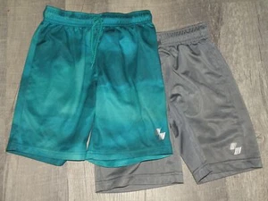 LOT of 2 PLACE SPORT BASKETBALL Athletic SHORTS Boys S 5/6 TEAL Design and GRAY - Picture 1 of 3
