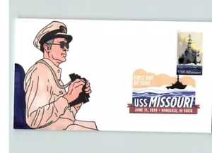 NEW! U.S.S. Missouri Ship, Hand Painted, COLOR CANCEL, # 1 of 1 made, FDC - Picture 1 of 1