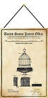 Blechschild 20x30 US Patent Vogelk&#228;fig Voliere historisch    Wand Deko Bar Kneip