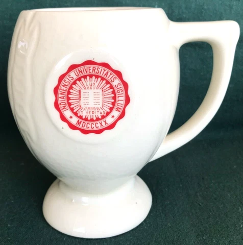 Unique Vtg Indiana University Hoosiers Football Shaped Stein Mug 20 oz 5 1/2" Cover