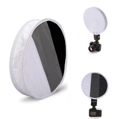 2in1 30cm 18% Gray Black Card White balance Board+Round Flash Diffuser Softbox - Image 1 of 4