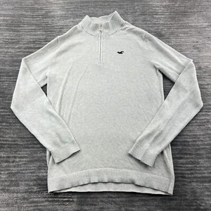 Hollister Fleece Size M Youth 1/4 Zip Knit Pullover Sweater Medium - Picture 1 of 8