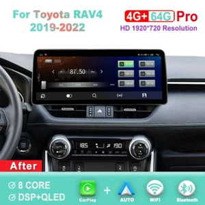 Radio de coche Android con pantalla de 12,3 pulgadas para Toyota RAV4 2019-2022 unidad principal Carplay - Imagen 1 de 10