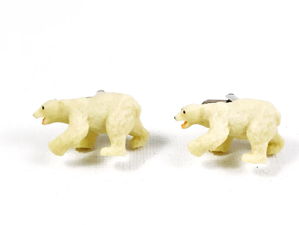 Abotoaduras de urso polar--ursos vida selvagem natureza animal Alasca ártico zoológico ameaçado de extinção - Imagem 1 de 1