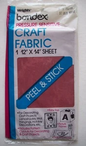 Vintage Old Rose  Bondex peel & stick craft fabric 12" by 14"  patch UNOPEN - Picture 1 of 3