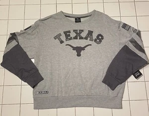Texas Longhorns OHT Colosseum Grey Crew Neck Sweatshirt Women's Medium NWT! - Picture 1 of 5