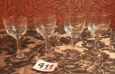 Vintage Sherry, Liquor Glasses With Stems Set Of 4 - Image 1 of 3