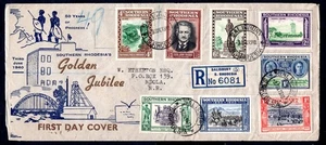 Southern Rhodesia - 1940 Golden Jubilee Registered First Day Cover - Picture 1 of 2