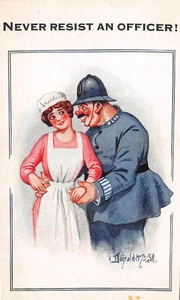 POSTCARD DONALD MCGILCINEMA POLICEMAN MAID NEVER RESIST AN OFFICER - Picture 1 of 2