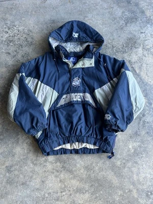 Chaqueta acolchada pulóver con capucha XL vintage años 90 Starter Georgetown Hoyas 1/4 cremallera Foto 1 de 4