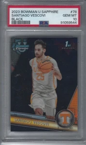 Bowman U University Sapphire Santiago Vescovi 2023 refractor negro #6/10 PSA 10  - Imagen 1 de 1