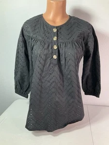 WISHING WAVES Black Eyelet Blouse. Size Small. NEW. - Picture 1 of 7