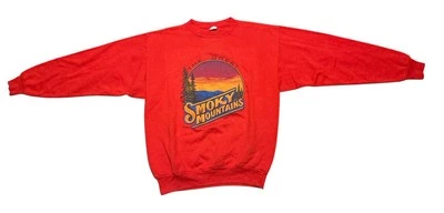 Sudadera De Colección Great Smoky Mountain 50/50 Roja Para Hombre S Naturaleza Animales Años 80 Foto 1 de 4
