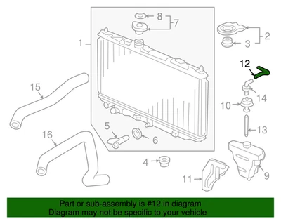 Manguera de desbordamiento de depósito de refrigerante de motor genuino Honda Accord 2003-2007 OEM Foto 1 de 2