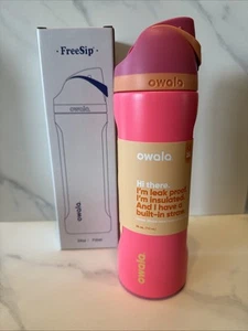 Owala 24 Unzen FreeSip Wasserflasche Kirschrot Isoliert Nicht Auslaufen Integrierter Strohhalm Neu - Bild 1 von 13