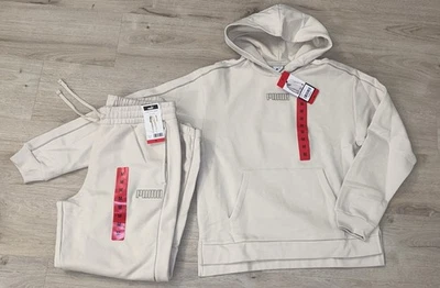 Puma Mujer’s Sudadera con Capucha Blanco Crema Polar Suéter Jogger Sudaderas Pantalones 8-10 M Conjunto Foto 1 de 4