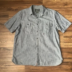 Woolrich Mens Size L Short Sleeve Denim Button Up Shirt Western Workwear Outdoor - Picture 1 of 8
