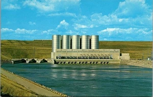 GARRISON DAM Riverdale, NORTH DAKOTA ND Power House and Outlet Tunnels Postcard - Picture 1 of 2